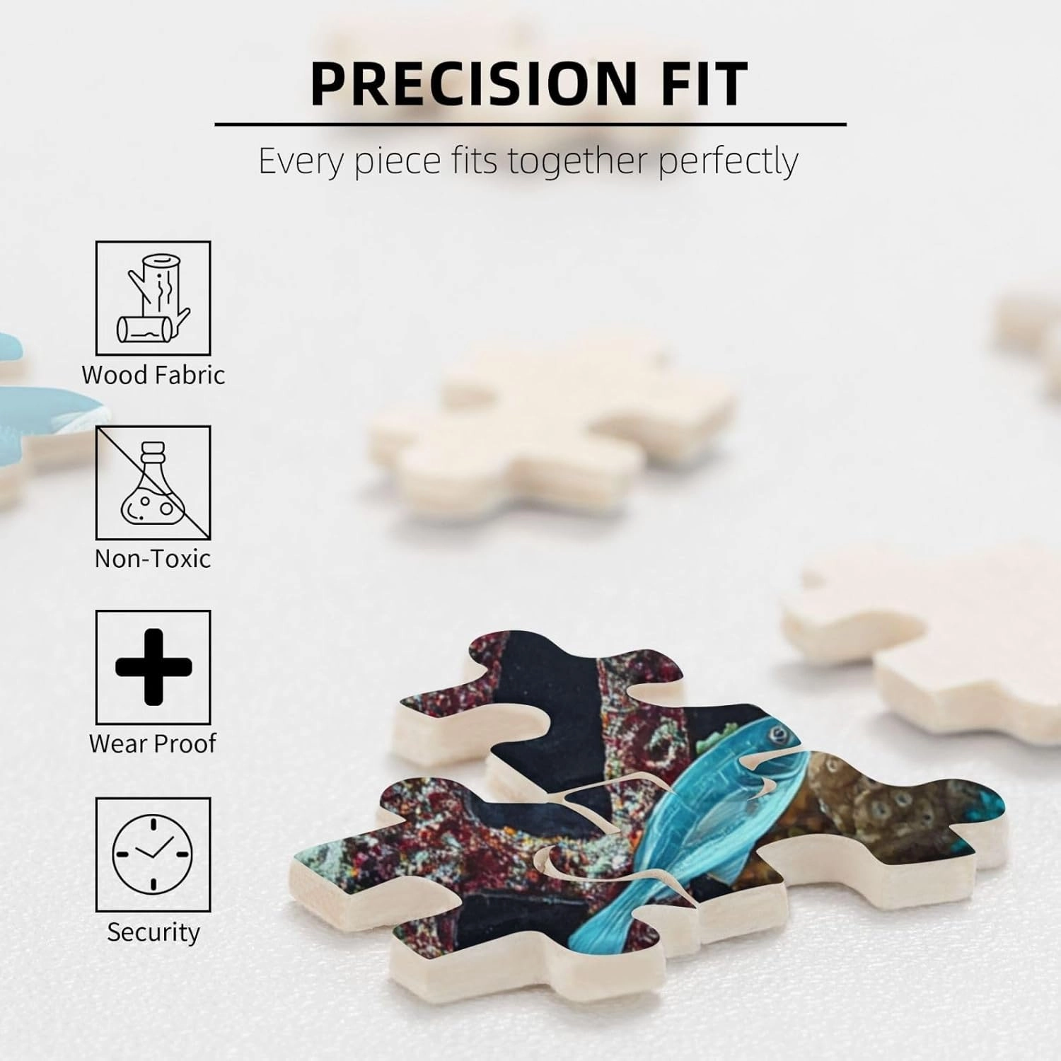 1000 Pcs Adult Wood Puzzle,Sea Turtles in Aquatic Wonder, Bright Fish,Let Your Imagination Run Wild，Creative Play，Exercise Hands-On Skills，Holiday Party Gifts Artwork Wall Home Decor