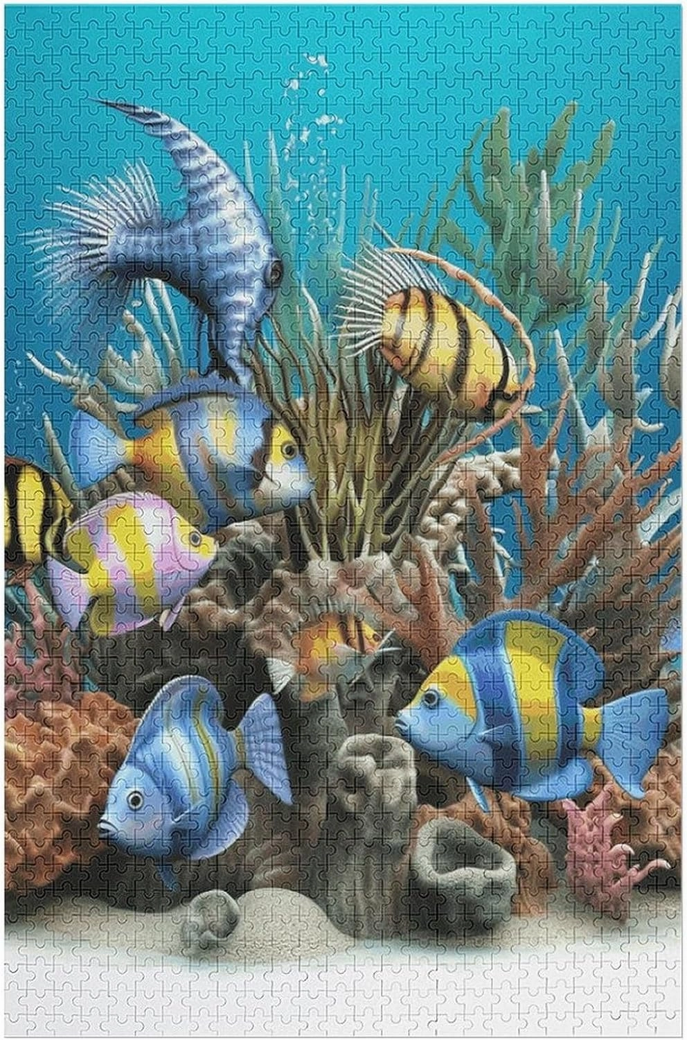1000 PCS Jigsaw Puzzle for Adults Personalized Picture Puzzle 3D Ocean Fish Customized Wooden Puzzle for Family, Birthday, Wedding, Game Nights Gifts