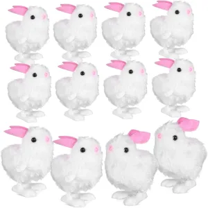 12 Pcs Wind Up Rabbit Cute Cartoon Jumping Bunnies Fun Party Favors Desk Ornaments Compact Entertaining Wind Up for Adults