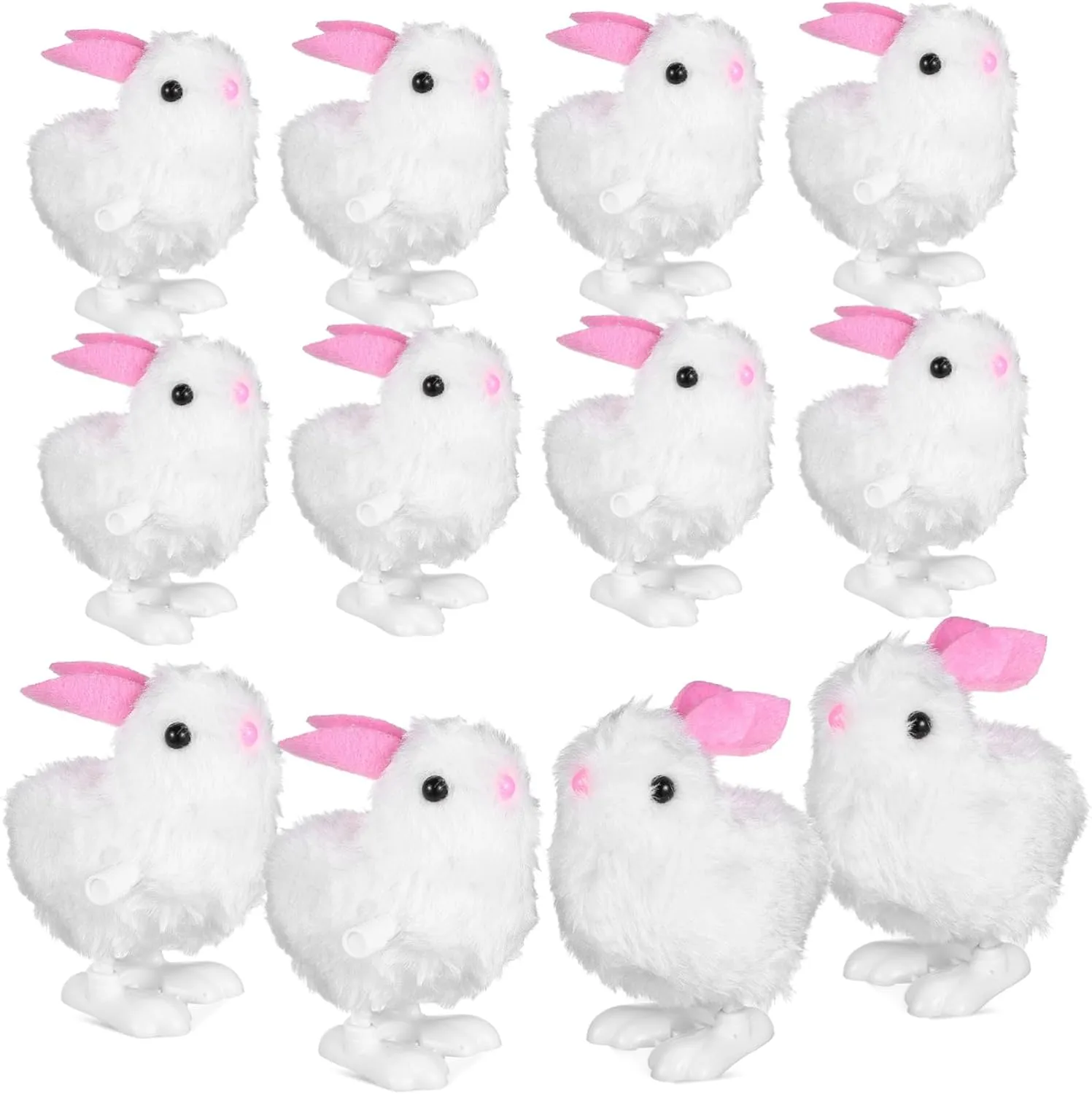 12 Pcs Wind Up Rabbit Cute Cartoon Jumping Bunnies Fun Party Favors Desk Ornaments Compact Entertaining Wind Up for Adults