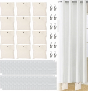 12 Packs Outdoor Curtain Weight Bags, 23oz Drapery Weighted Bags Reusable Patio Curtain Weights Bag with Sealed Bags & Clips for Drapes Garden Yard Table Cloth Banner Home Outdoor, Beige