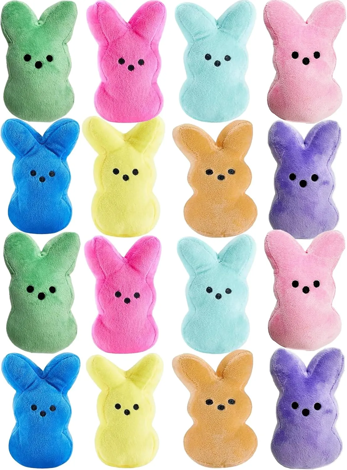 16PCS Easter Stuffed Bunny Plush Toys,Easter Bunny Bulk Stuffed Animals Plushie for Kids Boys Girls Toddler,Easter Basket Stuffers Egg Fillers