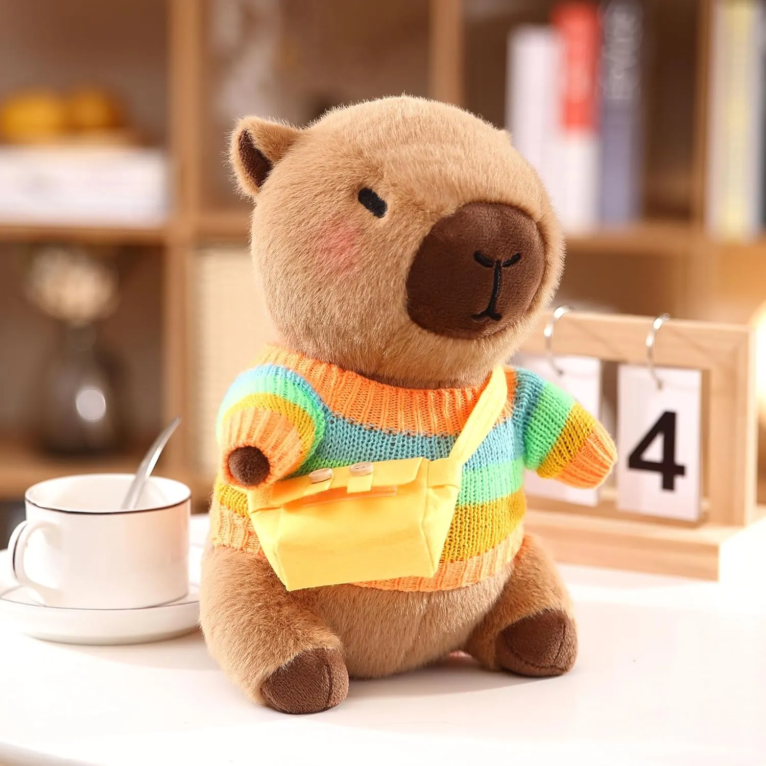 2 Capybara Plush with 13 pcs Clothes & Accessories, Dress Up Capybara Stuffed Animal Plush Toys, 10.2 in Cute Plushies for Girl/Boy Birthday