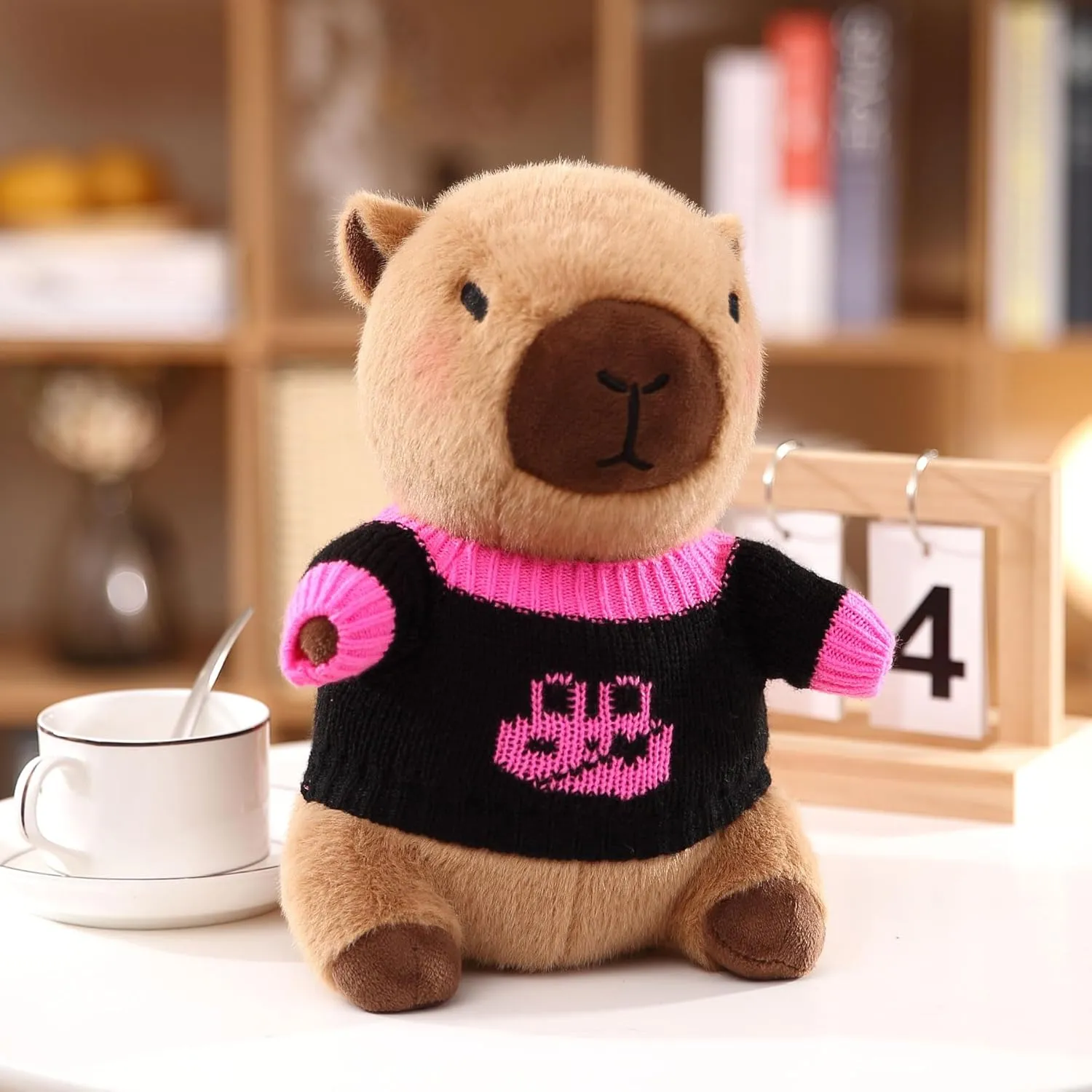 2 Capybara Plush with 13 pcs Clothes & Accessories, Dress Up Capybara Stuffed Animal Plush Toys, 10.2 in Cute Plushies for Girl/Boy Birthday