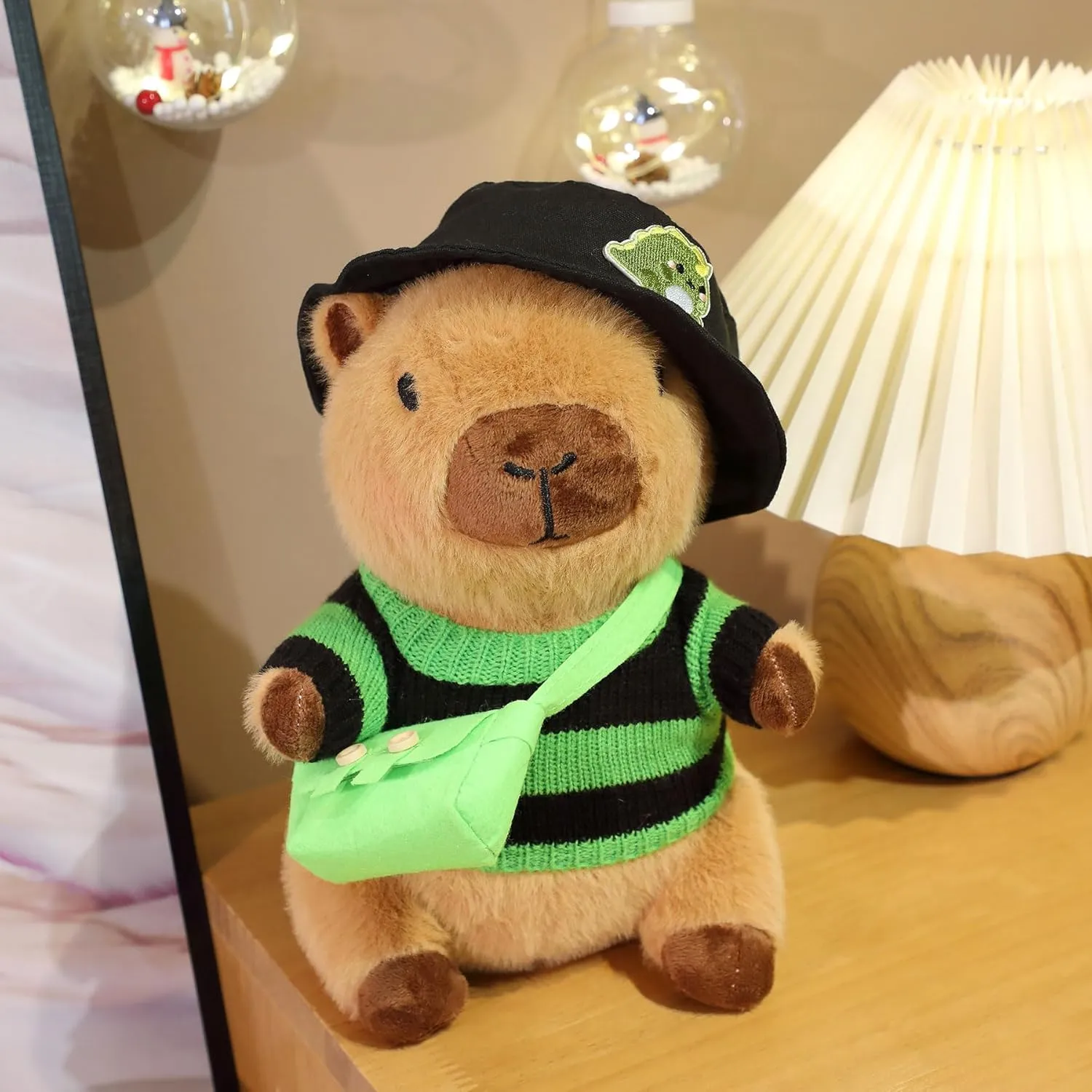 2 Capybara Plush with 13 pcs Clothes & Accessories, Dress Up Capybara Stuffed Animal Plush Toys, 10.2 in Cute Plushies for Girl/Boy Birthday