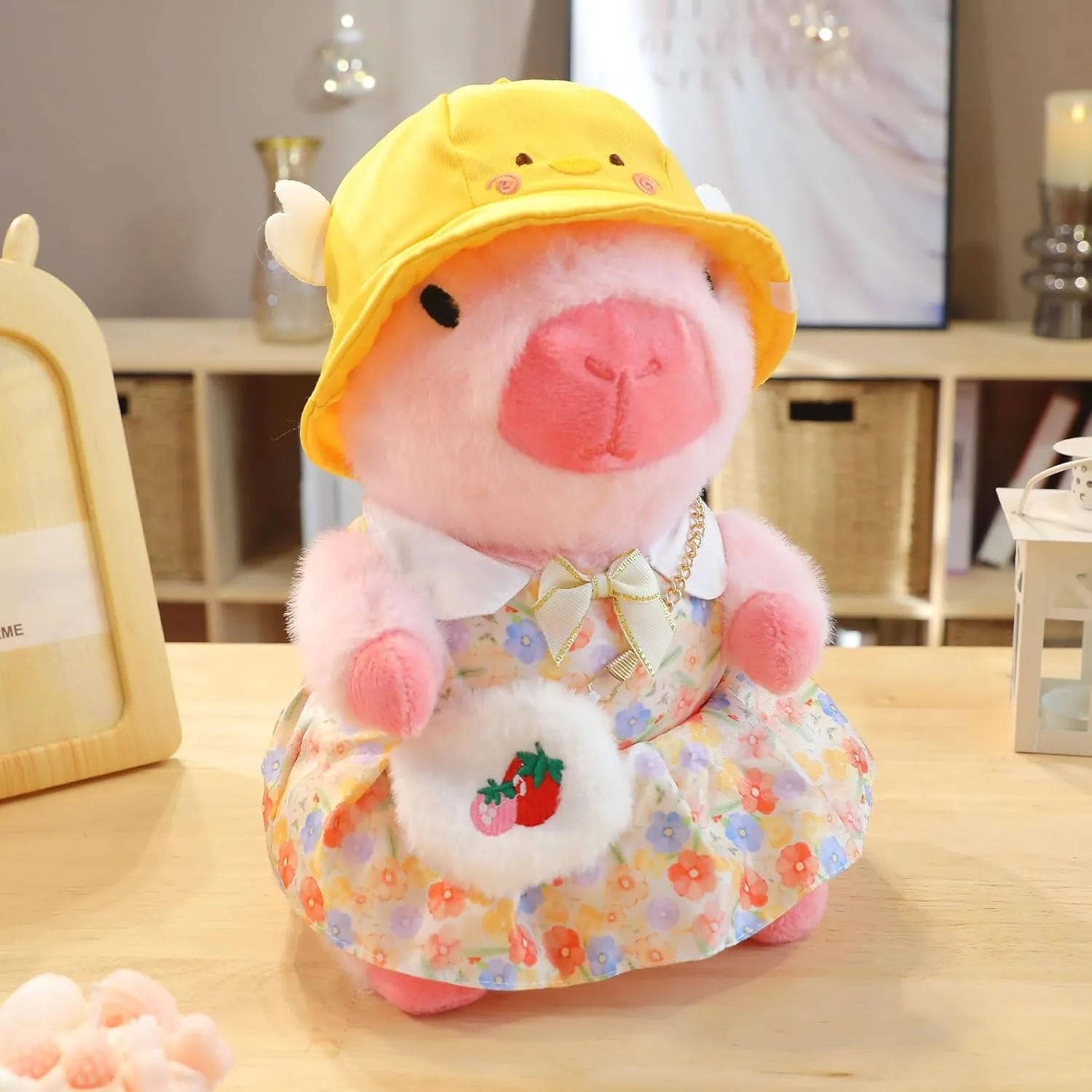 2 Capybara Plush with 13 pcs Clothes & Accessories, Dress Up Capybara Stuffed Animal Plush Toys, 10.2 in Cute Plushies for Girl/Boy Birthday