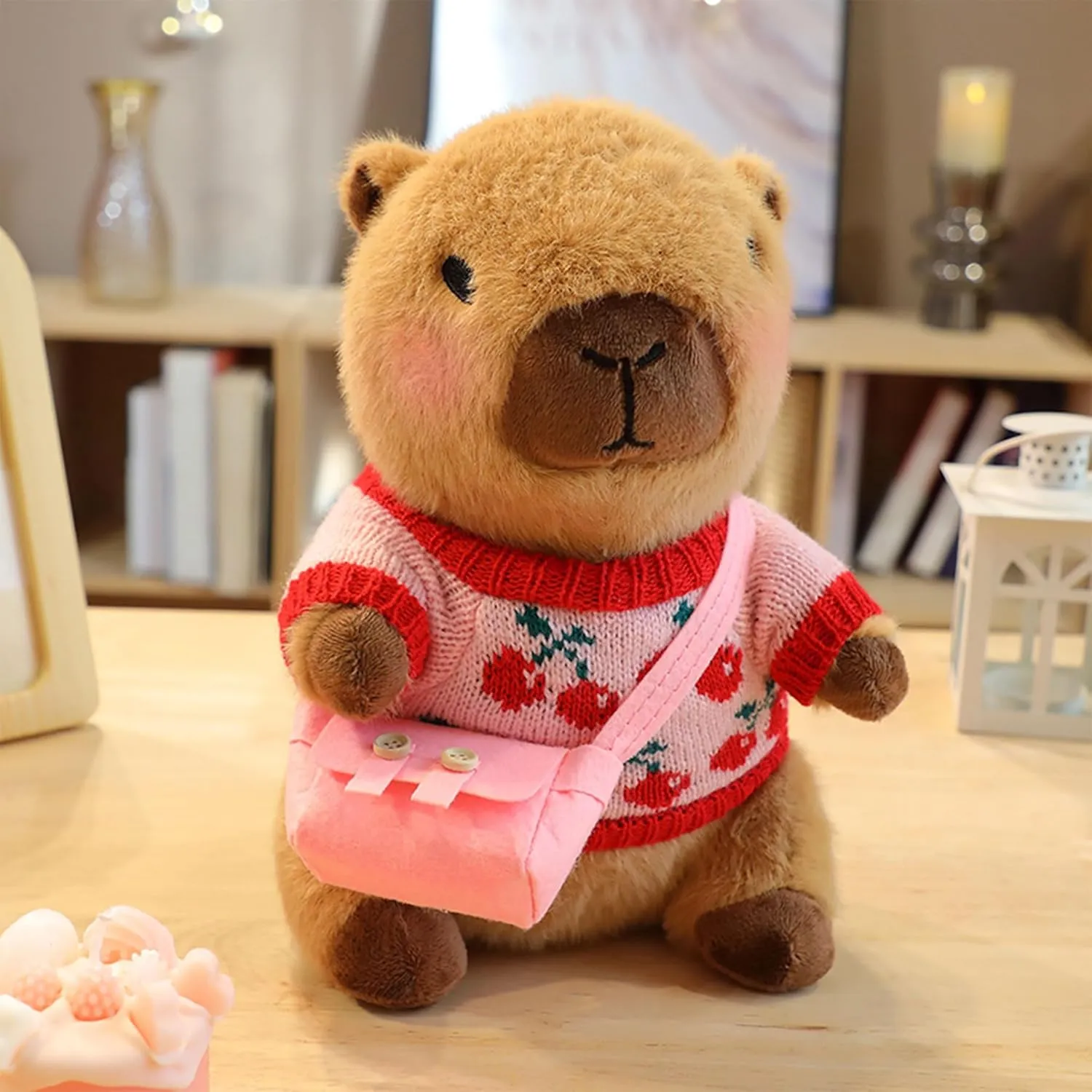 2 Capybara Plush with 13 pcs Clothes & Accessories, Dress Up Capybara Stuffed Animal Plush Toys, 10.2 in Cute Plushies for Girl/Boy Birthday
