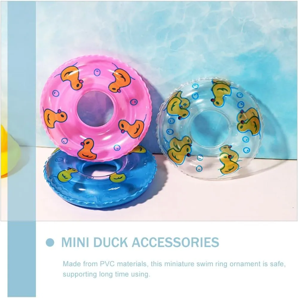 20 Pcs Duckling Swimming Ring Miniatures Kids Decor Miniture Decoration Dollhouse Decoration Swimming Rings Mini Ducks Mini House Swim Rings Desktop Miniature Swim Ring Toy Child
