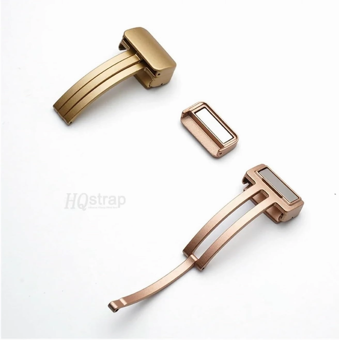 20mm Gold Magnetic Buckle Stainless Steel Button Silicone Leather Watchbands Replacement Buckles Strap Folding Clasp Silver