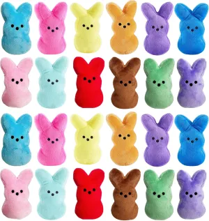 24PCS Cute Bunny Plush Toys,Easter Basket Stuffers Toys for Kids,Bunny Stuffed Animals,Easter Party Favors Gift for Girls Boys