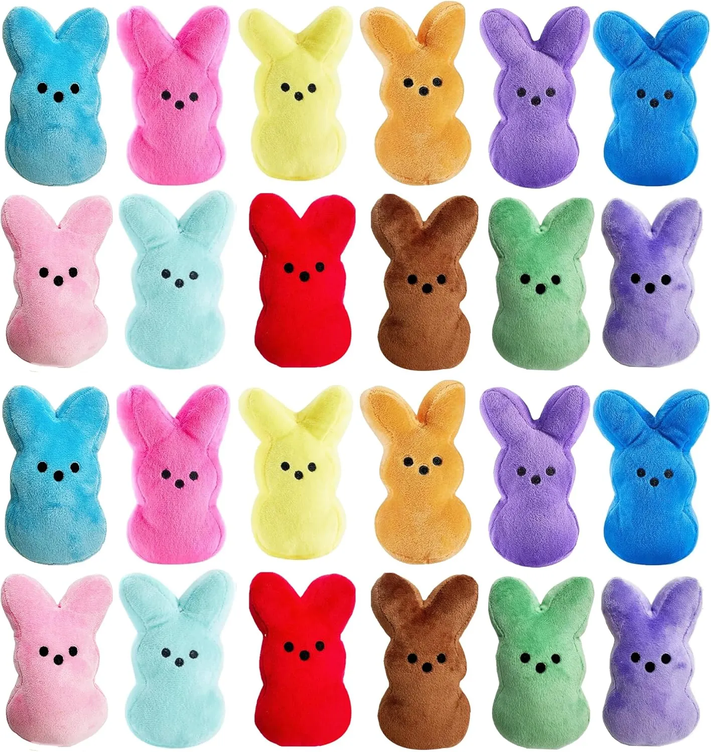 24PCS Cute Bunny Plush Toys,Easter Basket Stuffers Toys for Kids,Bunny Stuffed Animals,Easter Party Favors Gift for Girls Boys