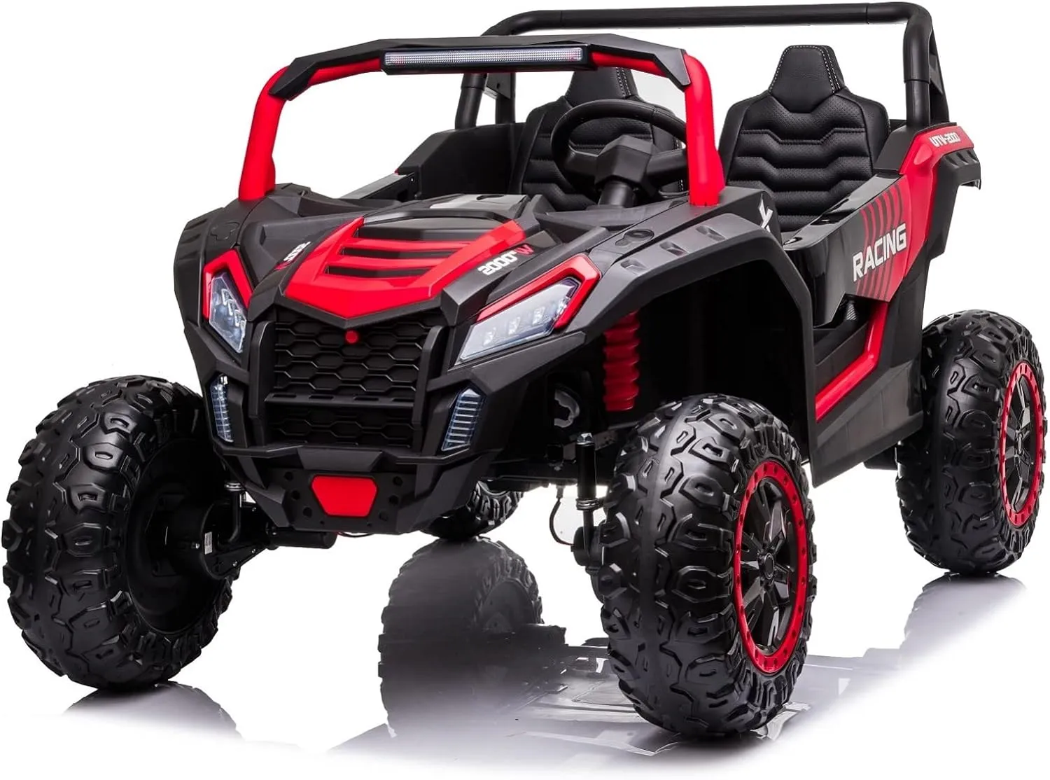 24V 10Ah Kids Ride On Toys 2025 XXL for Big Kids,2 Seater Battery Powered Electric Vehicle with Remote Control, EVA Rubber Tires, Electric Car to Drive, Ride on Truck Max 220lbs, Red