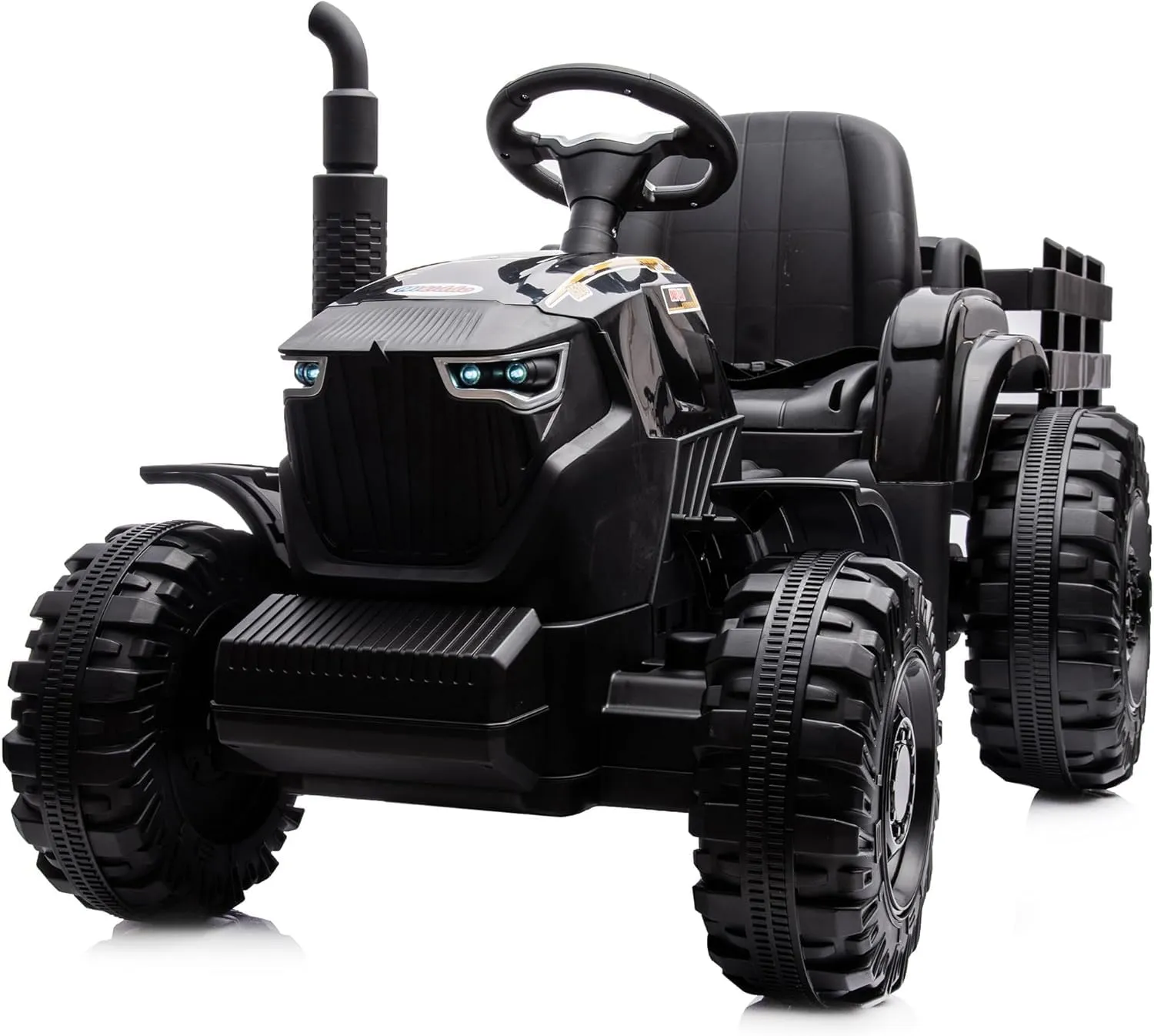 24V 9Ah Ride-On Tractor for Big Kids, 400W Electric Vehicle with Remote Control - Black
