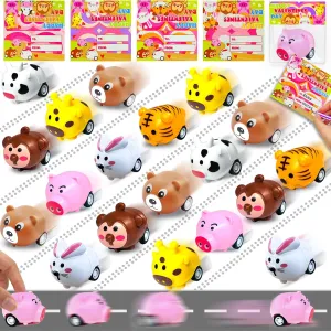 28 Pack Prefilled Valentines Day Gifts for Kids - Pull Back Animals Car Toys with Valentine Cards for Kids Classroom School Exchange Valentine Party Favors Bulk Class Prize for Boys Girls