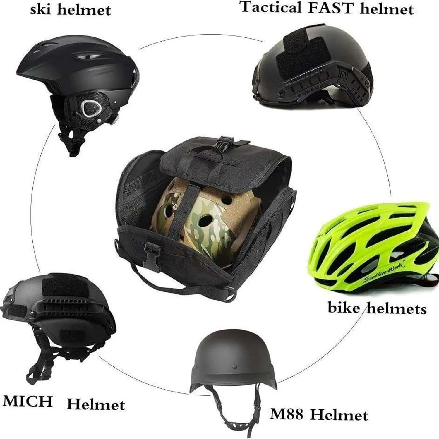 2Pack Outdoor Sports Airsoft Gear Molle Assault Combat Backpack Tactical Vest Accessory Camouflage Pack Kit Helmet Bag Cover(G)