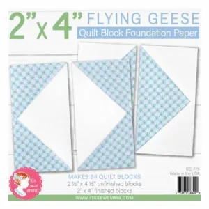 2" X 4" Flying Geese  Quilt Block Foundation Paper