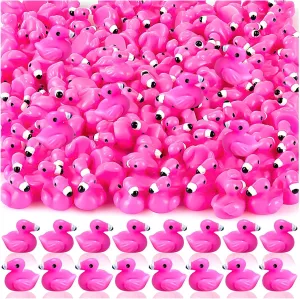 300Pcs Mini Resin Flamingo, Flamingo Tiny Ducks, Cute Flamingo Figurines for Cake Topper Garden Dollhouse Landscape Aquarium Ornaments DIY Crafts