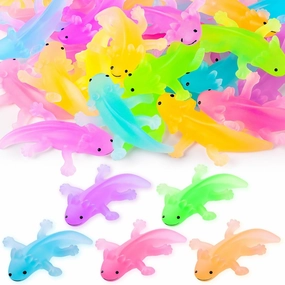 30PCS Axolotl Animals Toys Bulk Cute Squeeze Axolotl Fidget Stress Relief, Salamander Animal Sensory Toys for Child Relax Meeting Favors Birthday Decorations (5 Color)