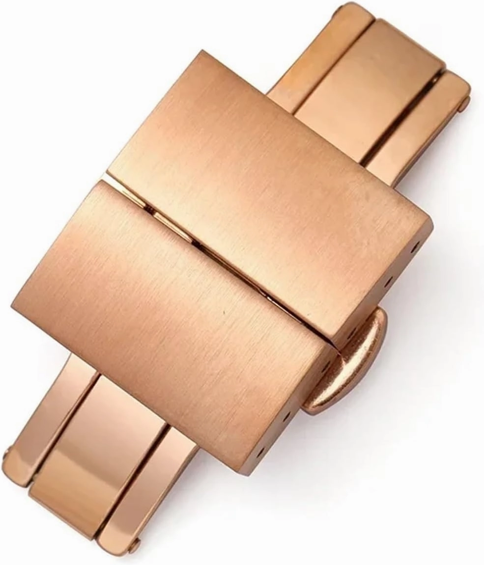 316L Stainless Steel Butterfly Buckle 18mm 20mm 22mm Double Press Buckle Metal Deployment Clasp Turtle Back Buckle