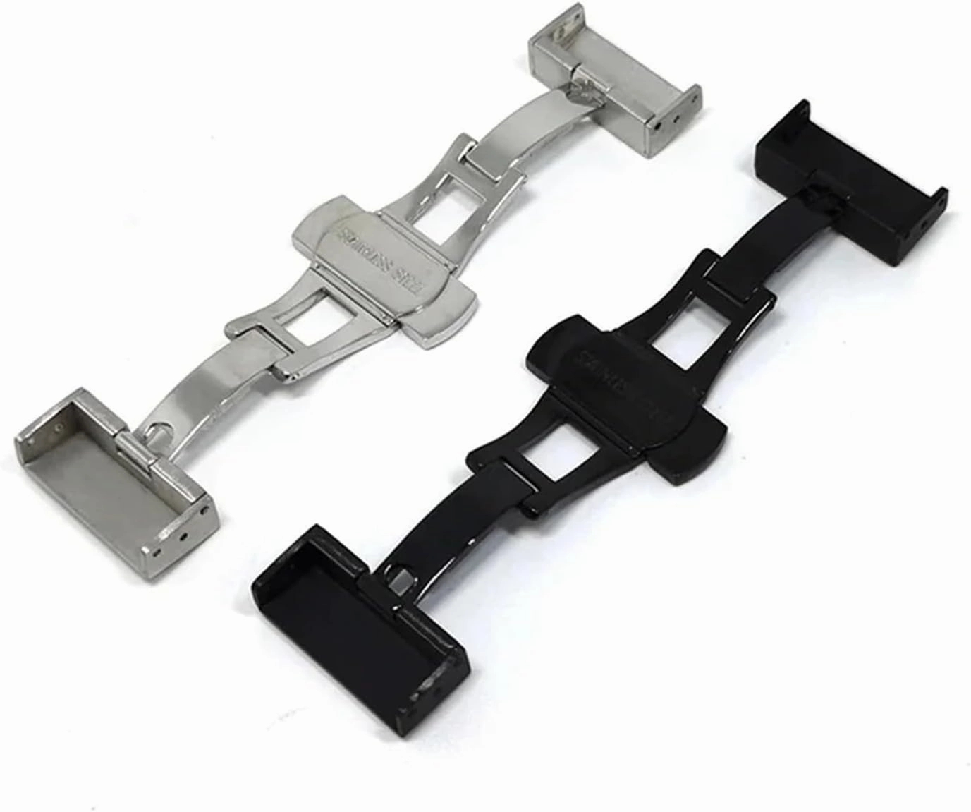 316L Stainless Steel Butterfly Buckle 18mm 20mm 22mm Double Press Buckle Metal Deployment Clasp Turtle Back Buckle