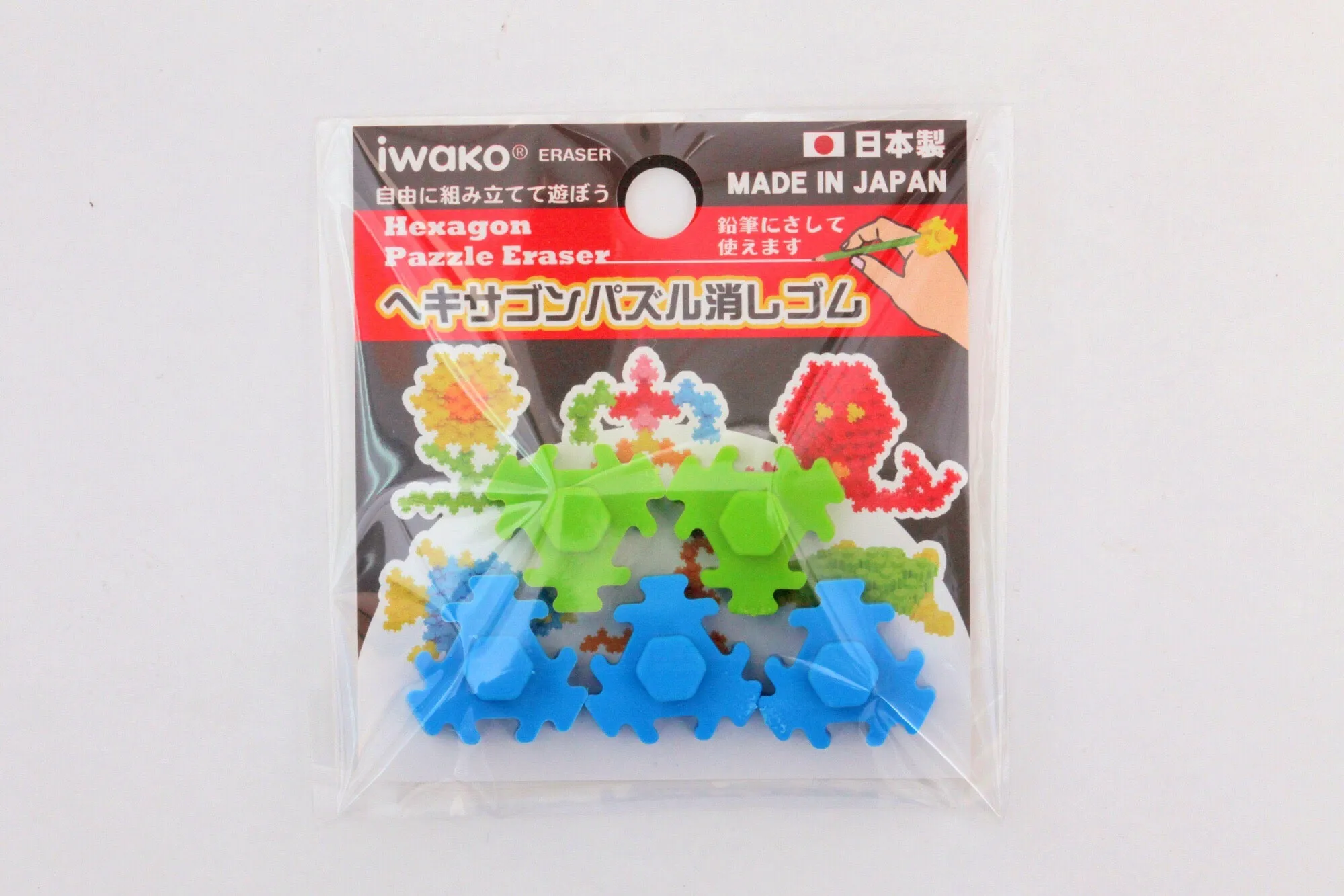 38025 IWAKO HEXAGON PUZZLE ERASERS-60