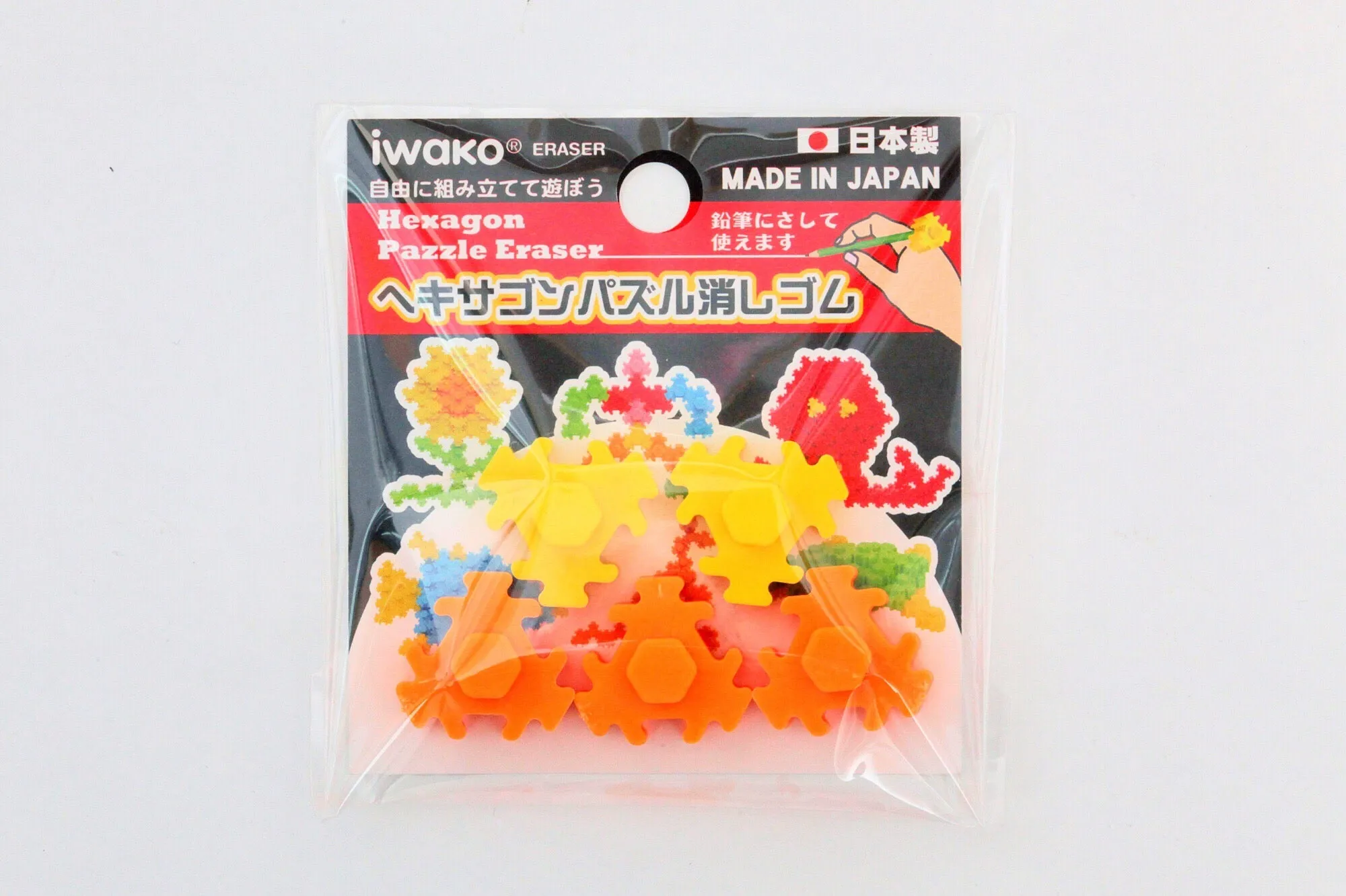 38025 IWAKO HEXAGON PUZZLE ERASERS-60