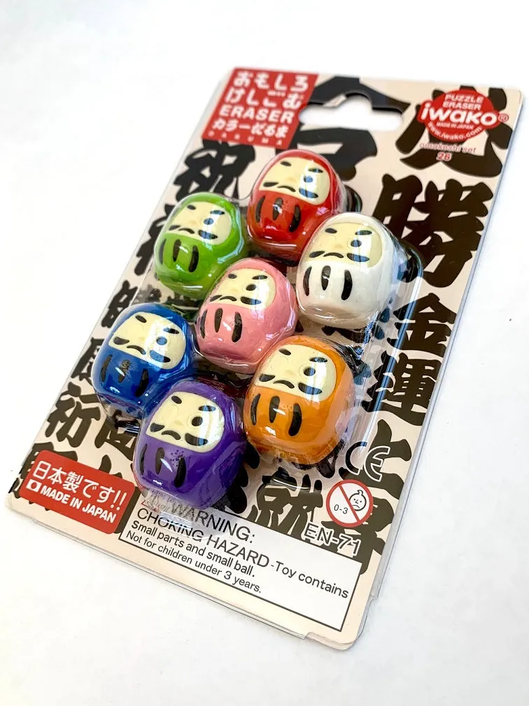 38319 IWAKO DARUMA ERASER CARD-10 CARDS