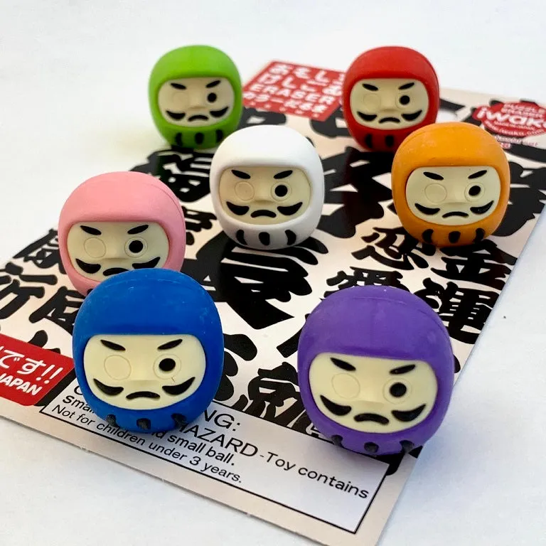 38319 IWAKO DARUMA ERASER CARD-10 CARDS