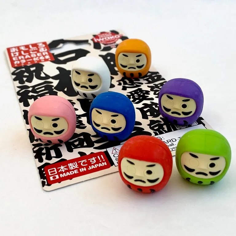 38319 IWAKO DARUMA ERASER CARD-10 CARDS