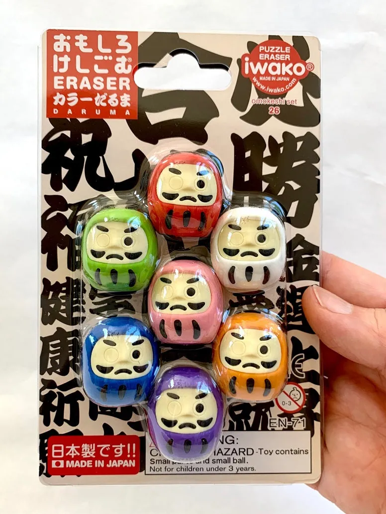 38319 IWAKO DARUMA ERASER CARD-10 CARDS