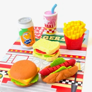 38331 IWAKO FAST FOOD ERASER CARD-10 CARDS