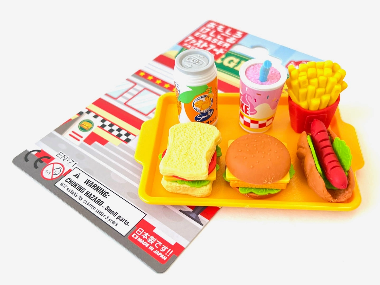 38331 IWAKO FAST FOOD ERASER CARD-10 CARDS