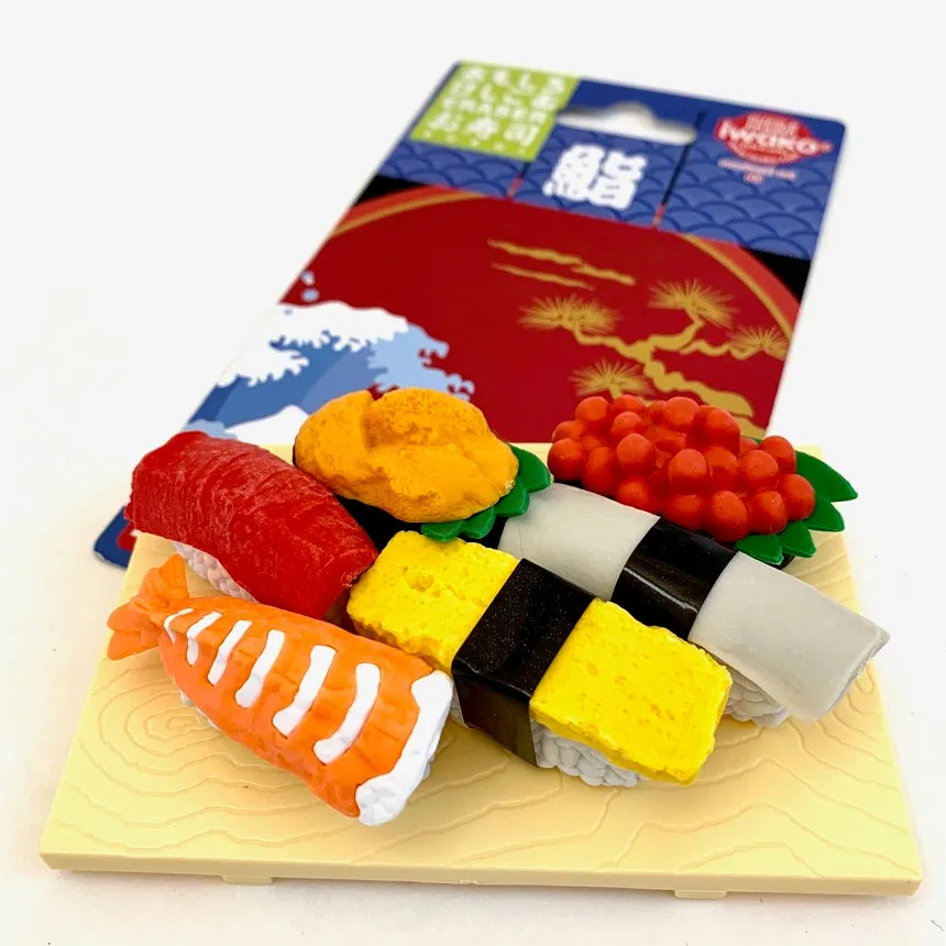 38335 IWAKO SUSHI BOARD ERASER CARD-10 CARDS