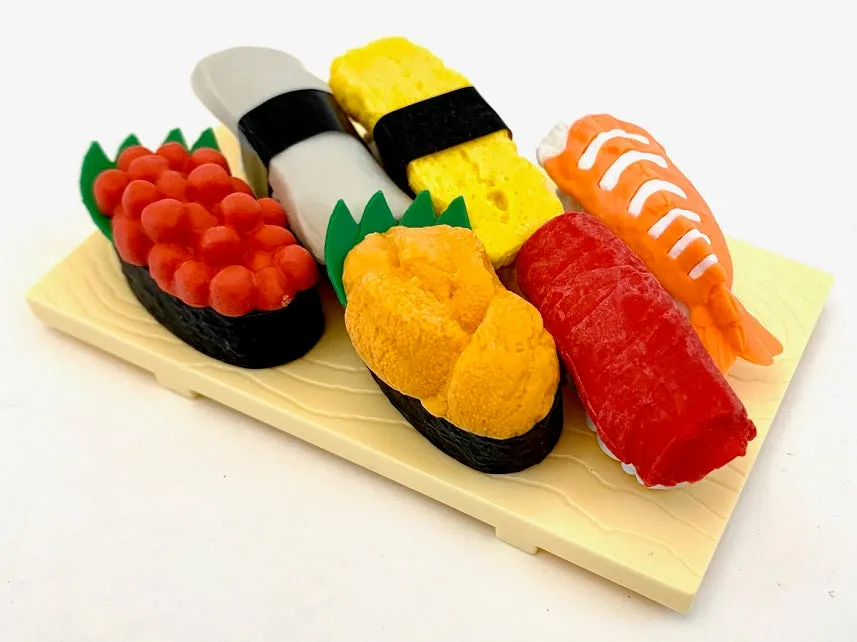 38335 IWAKO SUSHI BOARD ERASER CARD-10 CARDS