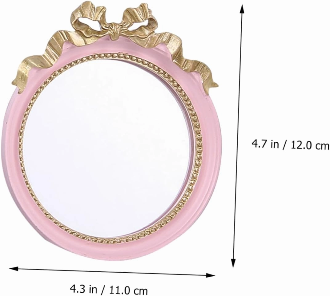 3 pcs Hairpin Cute Office Desk Decorations The Flowers Small Round Mirror Make up Outdoor Decor Spiked Headbands Table Household Handheld Dresser Mirrors for Bedroom