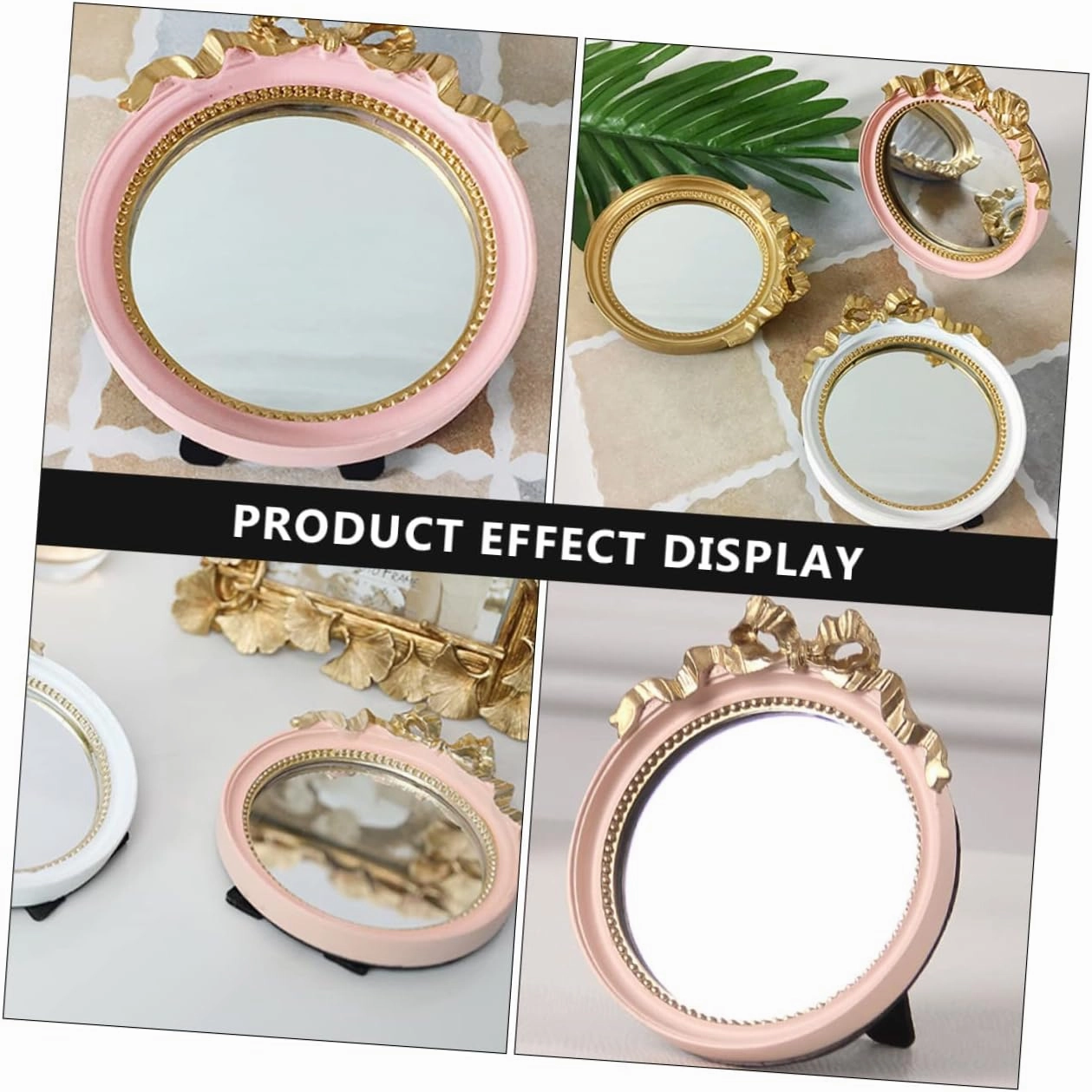3 pcs Hairpin Cute Office Desk Decorations The Flowers Small Round Mirror Make up Outdoor Decor Spiked Headbands Table Household Handheld Dresser Mirrors for Bedroom