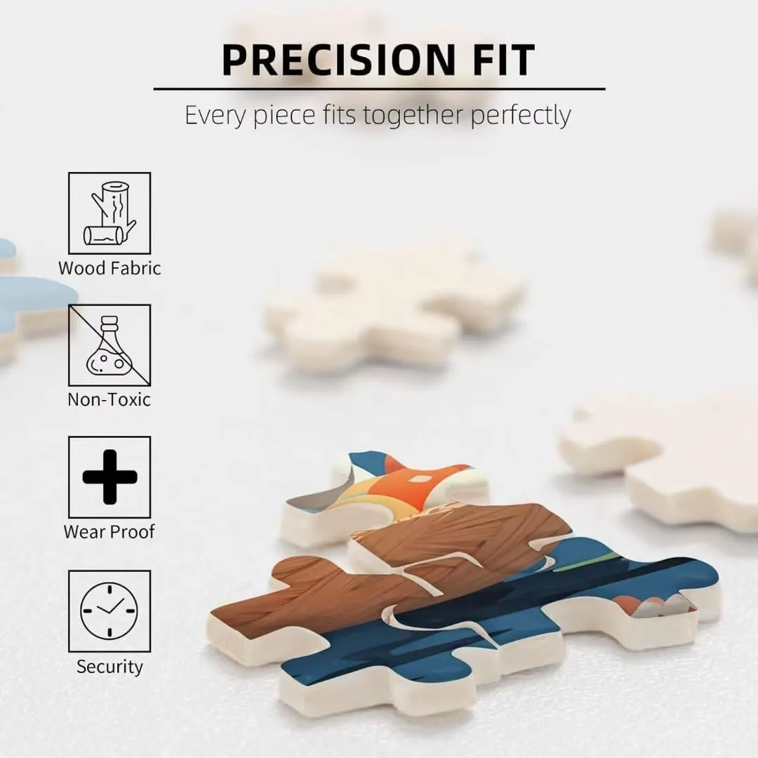 500 Piece Jigsaw Puzzle for Adults Bass Fish Dragonfly Sunset Challenging and Dynamic Puzzle Game for Adults Fishermen Wall Decor Gift Family Game Night Fun