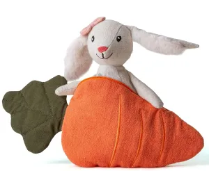 6’’ Bunny Plush Figures with Bags Bunny with Carrot Bag Animal Figures Linen Cotton Stuffed Animal Toy Plush Toys for Baby