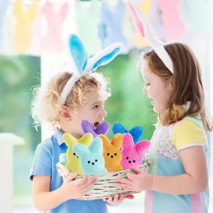 6PCS Cute Bunny Plush Toys,Easter Basket Stuffers Toys for Kids,Bunny Stuffed Animals,Easter Party Favors Gift for Girls Boys