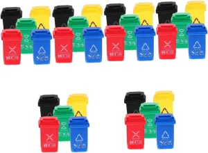 6sets Miniature Trash Can Mini Garbage Can Model for Dollhouse Decoration Cute Mini Garbage Bins for Miniature Scene Display Teaching Tool and Photography Prop 5pcs*6