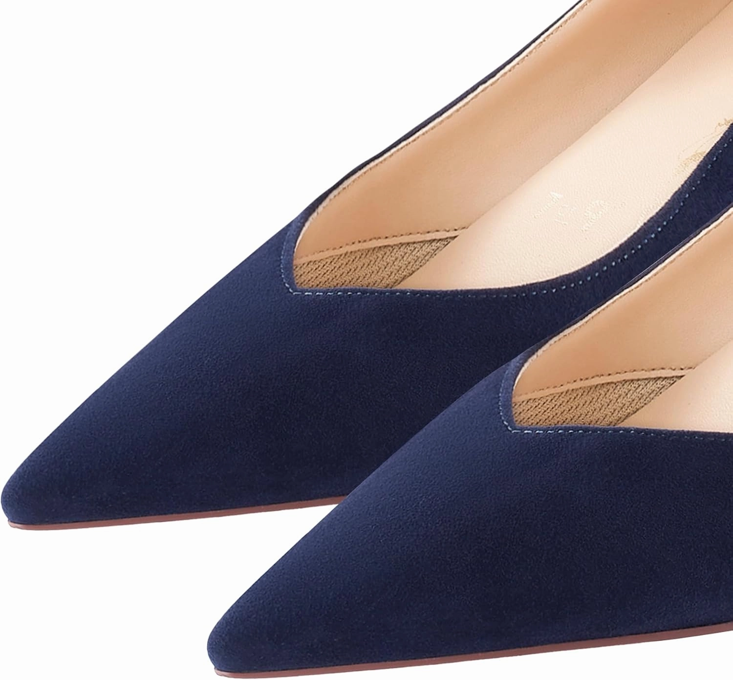 7or9 Kitten Heels for Women Comfortable Leather High Heels Pointed Toe Women's Pumps Black Heels 2"