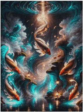 a Group of koi Fish Swimming in a Pond 1000 Piece Jigsaw Puzzle for Adults, Home Decor Birthday Party Gift Family Game Toy as Wall Art Decor Poster