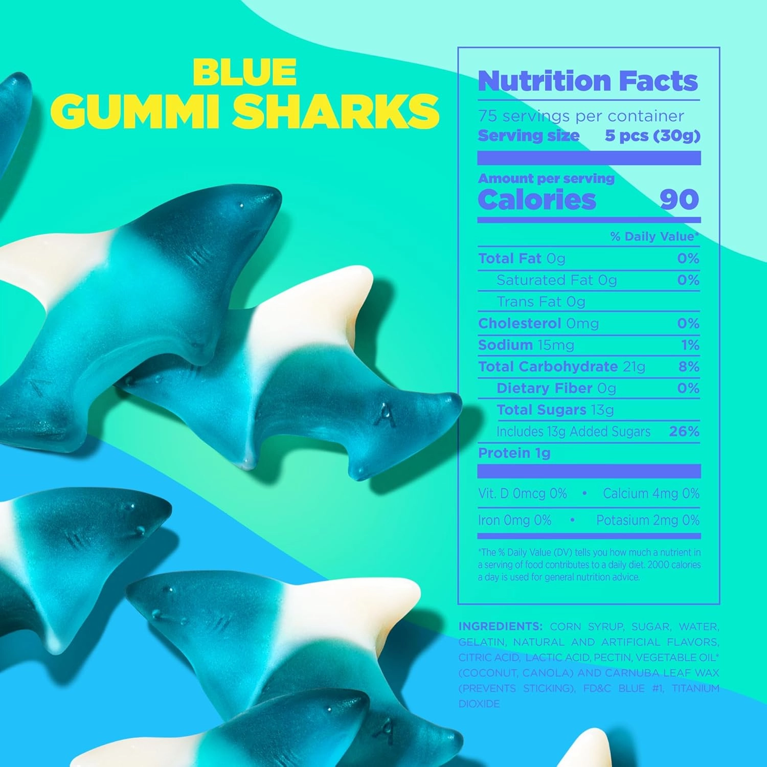 Albanese World's Best Blue Gummi Sharks, 5lbs of Candy