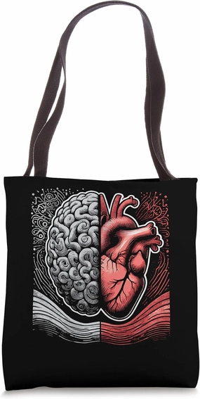 Anatomical Heart Vs Brain Medicine Anatomy Science Teacher Tote Bag