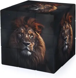 Animal King Lion Adults 3x3x3 Color-Matching Smooth Fully Printed Cube Gift
