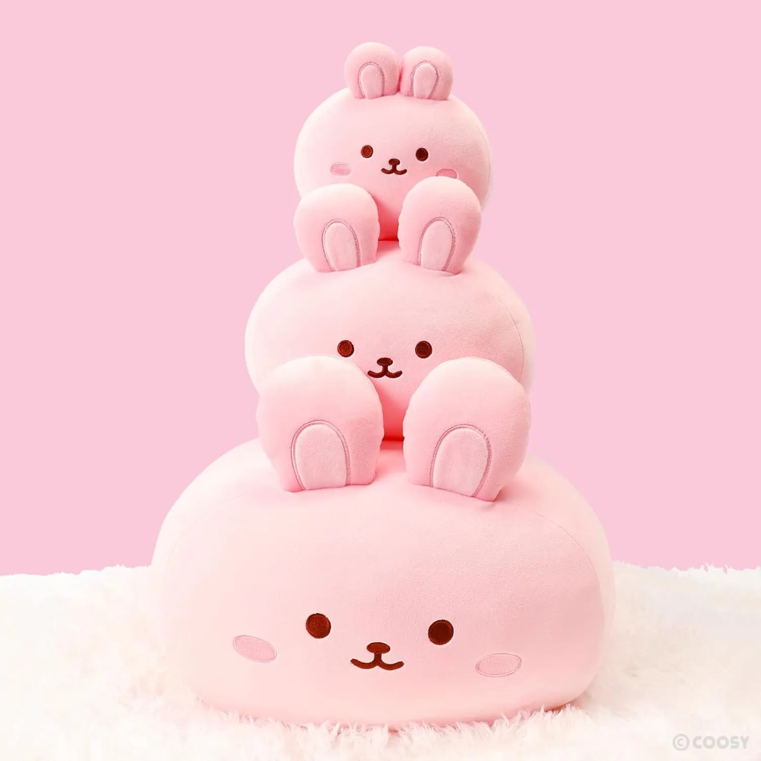 Anirollz Stuffed Animal Plush Toy – 10" Medium Plush Doll | Soft, Squishy, Cute, Comfort, Safe | Birthday Gift Pillow with Cute Character Pink Bunny Rabbit Bunniroll