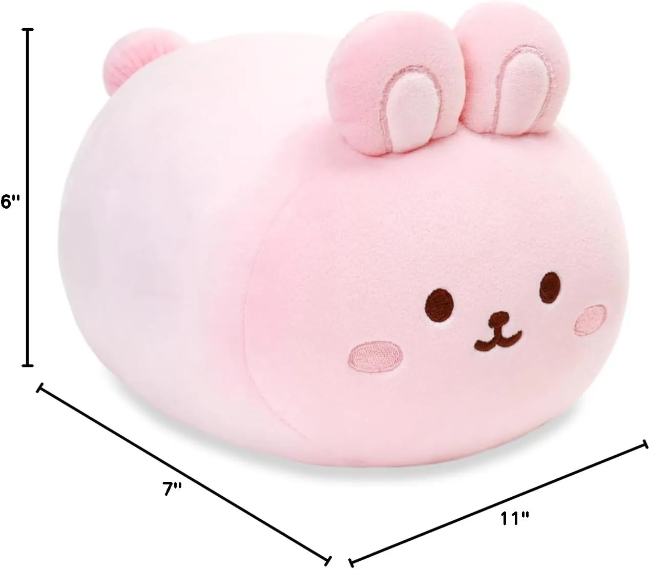 Anirollz Stuffed Animal Plush Toy – 10" Medium Plush Doll | Soft, Squishy, Cute, Comfort, Safe | Birthday Gift Pillow with Cute Character Pink Bunny Rabbit Bunniroll