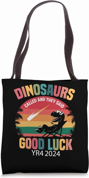 Asteroid 2032 Asteroid 2024 YR4 Funny Asteroid Dinosaur Tote Bag
