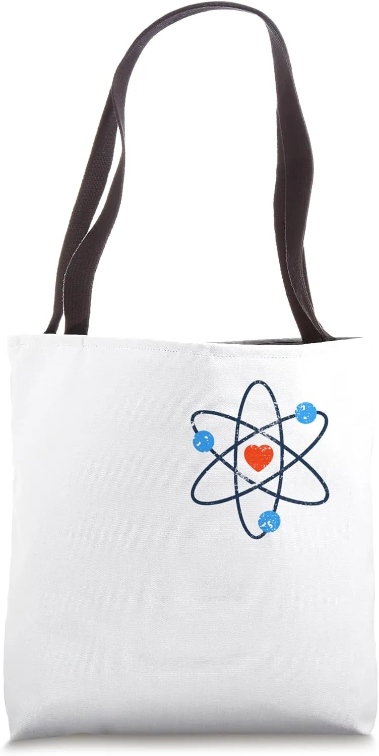 Atomic Symbol Molecule with Heart - STEM Students Left Chest Tote Bag
