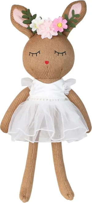 Ballerina Doll Handmade Stuffed Animal Bunny Plush Animal Doll, Plush Toy Bunny Stuffed Animals for Girls Easter Stuffed Animal on Birthday Christmas Eastermothers Day Gifts